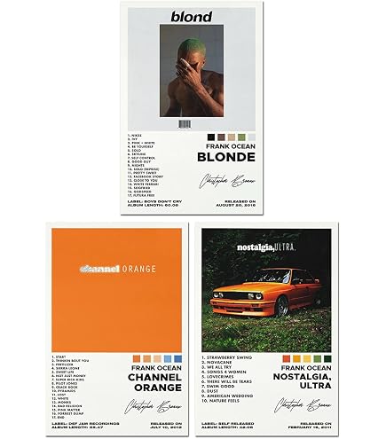 Amazon.com: BATWHO Frank Ocean Poster BLONDE Album Canvas Poster